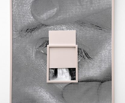 Eli Craven, Eye Water No. 1, 2023. Archival pigment print, found photograph, wood panel, artist's frames. Image courtesy the artist. ©️Eli Craven.